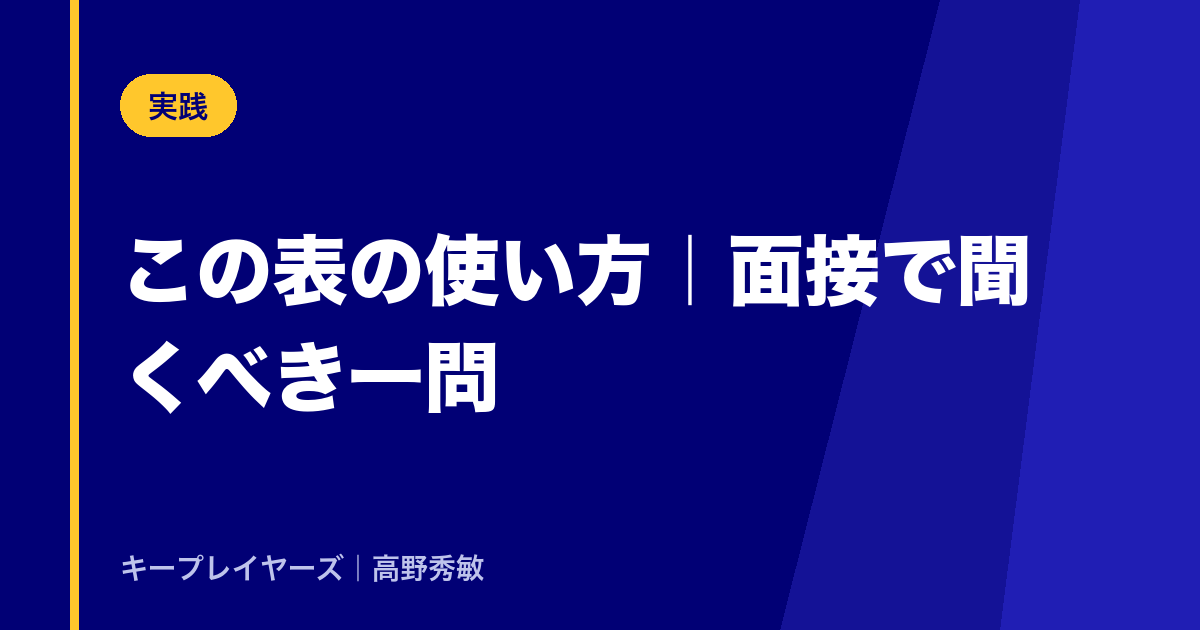 この表の使い方