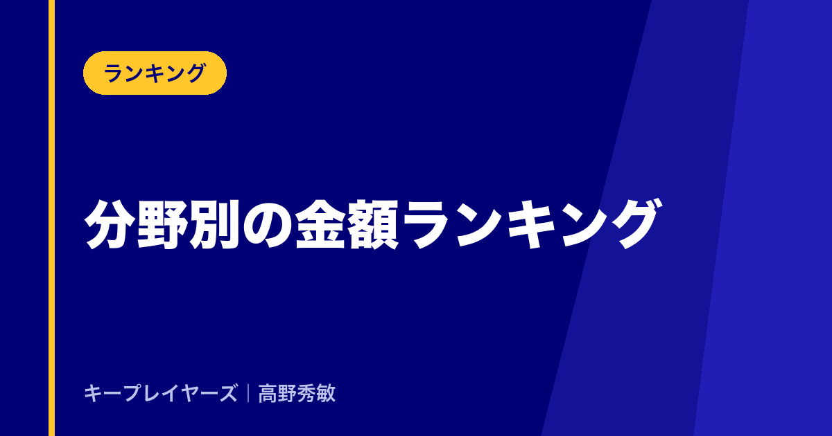 分野別の金額ランキング