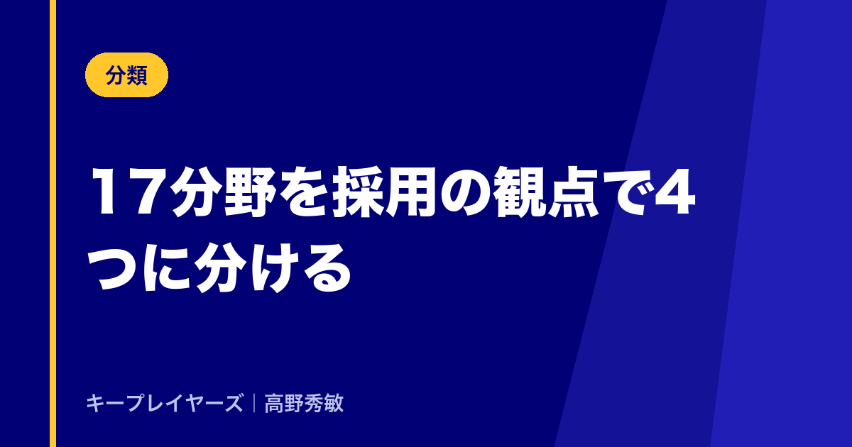分野を4つに分けて考える